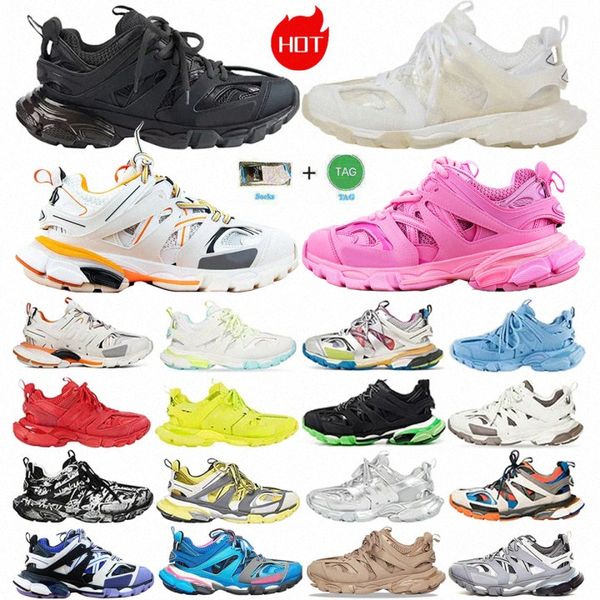 Sneakers Designer Trainers 3 Chaussures masculines Femmes Track 3.0 Sneaker Shoe noir blanc vert rose bleu gris orange Sliver multi-rouge jaune daxrvc #