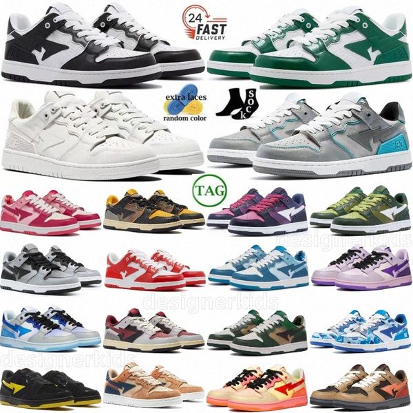 Sneakers Designer Sk8 Sta Sneaker Chaussures triples blancs brevets en cuir noir en daim noir gris gris vert rouge vintage jaune violet gradatio6fhc #