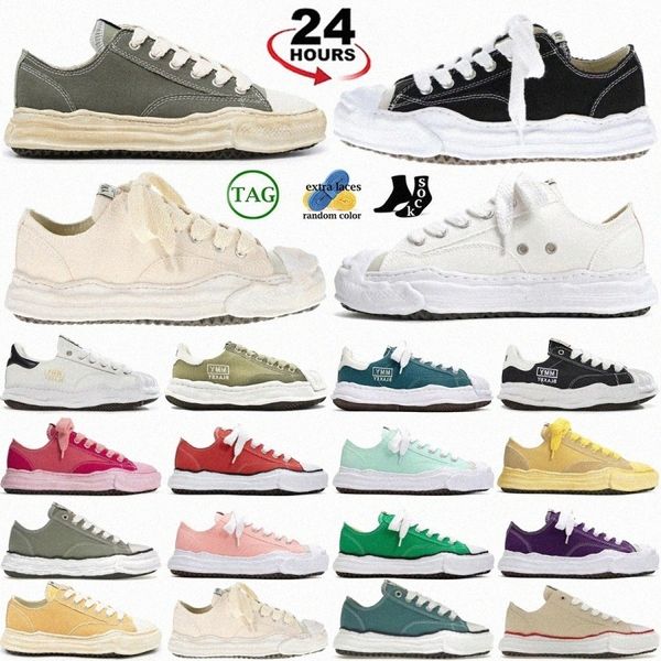 Chaussures de la maison Yasuhiro Sneakers Mihara Blakey Mmy Og Sneaker Sole Toile Low Black Pink Light Blue Blanc Purple Over Dye Navy Men Women Ahcz #