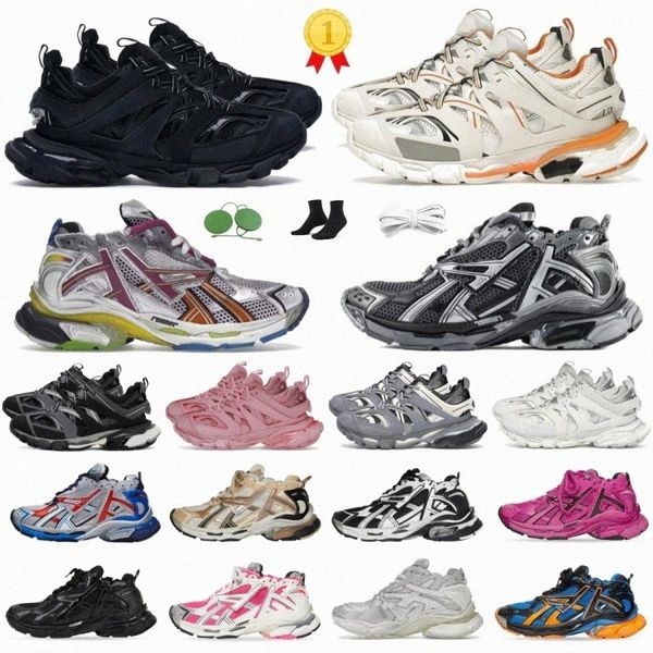 Track Tracks Chaussures designer Sneakers Runner Runner 7.0 Noir blanc 3.0 beige bleu jaune gris chaussure décontractée Femmes hommes Paris Pink Greenjit0 #