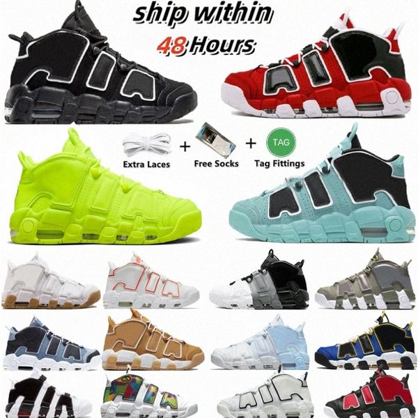 Volt 96s 96 Uptempo Bulls Hoops Pack Air Pippen White Varsity Green World Multi-Color Black University Blue baskets de basket-ballRtSW #