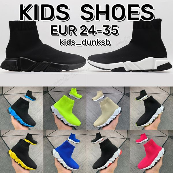 Designer Enfants Chaussures Vitesse Jeunesse Bébé Filles Garçons Triple-S Sock Original Casual Slip-On High Noir Blanc Toddler infants Trainers