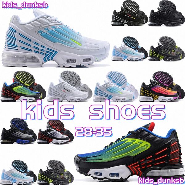 chaussures enfants tn jeunes baskets basses enfants nourrissons tout-petits enfants triple noir blanc 3 marque de créateurPJHa #