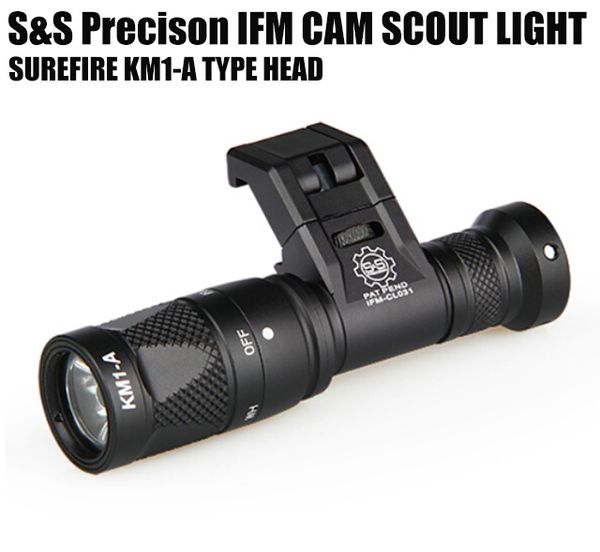 Ifm tactique Cam Scout lumière lumière anodisation dure en aluminium Qd Cree Led lampe de poche à double sortie noir