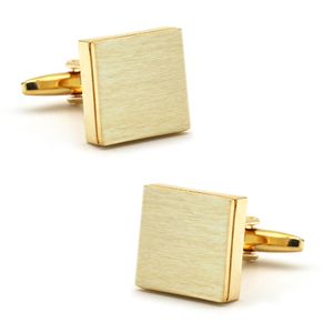 iGame Golden Square Cuff Links 4 colores Opción Metal trefilado Material de latón Gemelos de boda para hombres Envío gratis