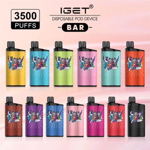 Iget bar Vape Pen Elektronische Sigaretten Apparaat Batterij 12 ml Pods Originele Dampen 3500 Rookwolken Kit VS XXL PLUS SHION MAX