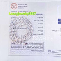 Certificats Igi Bijoux en diamant cultivé en laboratoire de 3 mm Collier et bracelet de tennis personnalisés en or véritable 10 carats