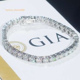 IGI GIA Certified Lab Grown Diamond 10k 14K 18K Bracelet de tennis en or massif 18K Iced Out 3 mm 4 mm 5 mm VVS Moisanite Chain