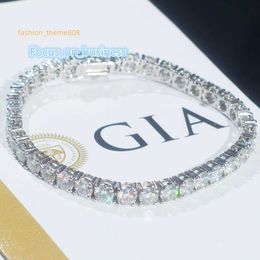 IGI GIA Certified Lab Grown Diamond 10k 14K 18K Bracelet de tennis en or massif 18k Iced Out 3 mm 4 mm 5 mm VVS Moisanite Tennis Chain
