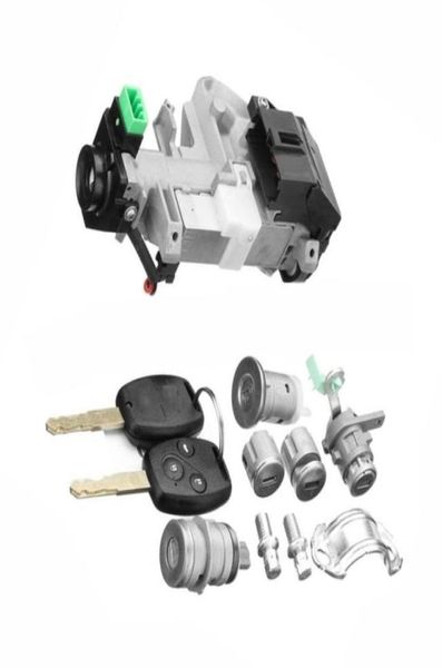 Cilindro de interruptor de encendido, cerradura de puerta, juego completo de llave wTrans para Accord 2006 2007, Civic Odyssey Fit43681891012910