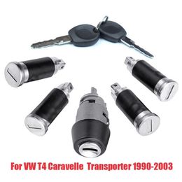 Ensemble de barillet de serrure de porte avec interrupteur d'allumage, avec 2 clés, pour VW Caravelle T4 1990 – 2003, transporteur, portes de grange doubles 2010132198