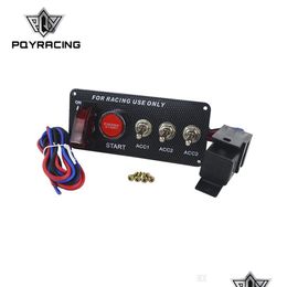 Ontstekingsschakelaar pqy racen start drukknop led schakel koolstofvezel auto 12v paneel motor pqyqt313 drop levering mobiles motorfietsen dhnpf