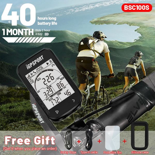 iGPSPORT BSC100S ANT GPS Odómetro Ciclismo Bicicleta Computadora Montar Velocímetro inalámbrico Soporte Powermeter 2.6 pulgadas pantalla grande 240106