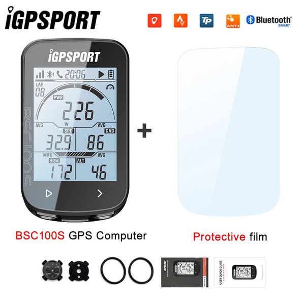 iGPSPORT BSC100S ANT GPS Odómetro Ciclismo Bicicleta Computadora Montar Velocímetro inalámbrico Soporte Powermeter 2.6 pulgadas Pantalla grande 240325