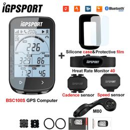 IgpSport Cycling Computer BSC100S CAD70 SPD70 BLE HARTRIJZE MONITOR HR40 M80 Fiets GPS Waterdichte stopwatch Speedometer 240416