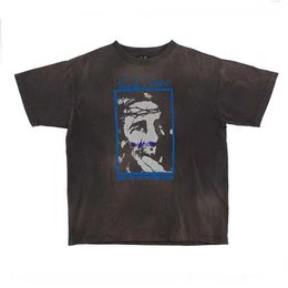 Igt3 T-shirts pour hommes Saint Michael Vintage Religieux et T-shirt décontracté à manches courtes pour femmes