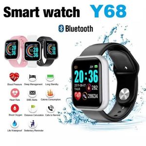 IH82 Montre à bracelet Y68 Adulte Smart Bluetooth Fitness Tracker Sports Care Carelle Monitor Bracelet Smart Hyper