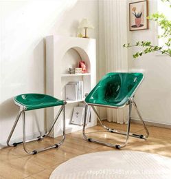 Ihome chaise nordique transparente chaises pliantes de chaise de chaise de chaise ménage contemporain et contractée taboure de maquillage acrylique 2022 H5556513
