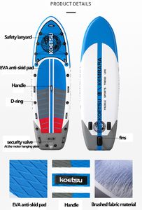 IHOMEInf 3.5/3.9/4,5 m Fishing opblaasbare surfplankset, 0,9 mm verdikte eco-PVC kajak Rowing 1-2personen vissen luya isup peddel