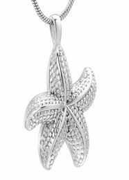 IJD10039 – pendentif de crémation étoile de mer en acier inoxydable, collier d'urne commémorative souvenir, bijoux d'urne étoile de mer pour femmes 9092428