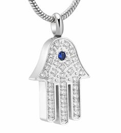 IJD10069 Inlay Crystal Hand of God Stainess Steel Memorial Necklace for Ashes gravure Keepsake Cremation sieraden4358776