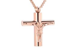 IJD11129 Jésus Ashes Pendent Rose Gold Femmes Gift Point Human Crémation Jewlery Hold Ones Ashes Memorial Urn LOCKET2177959