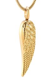 IJD11731 Angel Wings Crémation Bijoux pour cendres Pendoir Savouanée en acier inoxydable Collier Urn pour Humanpets6428641