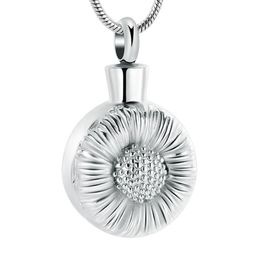 IJD12133 Crémation humaine JewelryStainless Steel Helianthus Annuus Memorial Urn Pendentif For Ashes ofvel One KeepSake Collier3682492