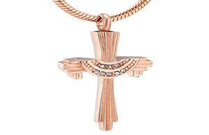 IJD12232 Rose Gold Cremation Sieraden Begrafenis urn kist voor geliefden Ashes Keepsake sieraden 316L Roestvrij staal2832803