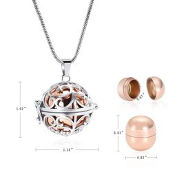 IJD20003 Holle Bal Crematie Sieraden voor As Aandenken Hanger Ketting voor Mannen Vrouwen Mini Urn Ketting voor Menselijk Huisdier as Hol332Q