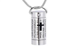 IJD2207 NIEUWE Design Tube Cremation ketting Memorial urn medaillet begrafenis as houder houderde roestvrijstalen sieraden1753146