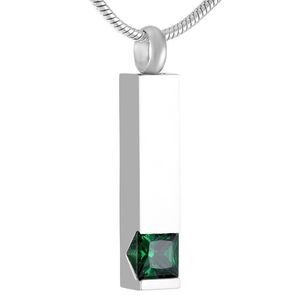 IJD8094 Cilinder Hoogglans RVS Crematie Hanger Ketting Kristal As Aandenken Urn Ketting Geheugen Begrafenis Sieraden253j