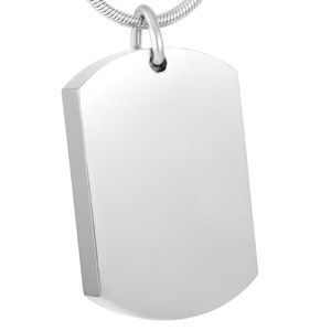 IJD8416 Gratis gravure blanco roestvrijstalen hond tag crematie hanger ketting geheugen Ashes keepsake urn begrafenis ketting