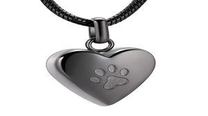 IJD8455 Zwarte kleur Eeuwige liefdevolle ketting Houd uw geliefden Houd Ashes Paw Gedrukte Memorial Urn Cremation Pendant Begrafenis Casket7320248