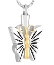 IJD9276 Butterfly en acier inoxydable pour cendres Mémorial Urn Fashion Pendant Collier Crémation Savouinage avec des bijoux en chaîne2575862