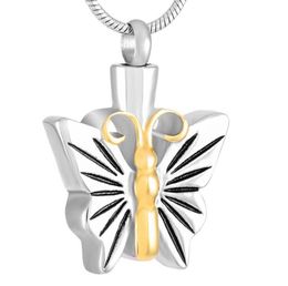 IJD9276 Butterfly en acier inoxydable pour cendres Mémorial Urn Fashion Pendant Collier Crémation Keeming avec des bijoux en chaîne1543111