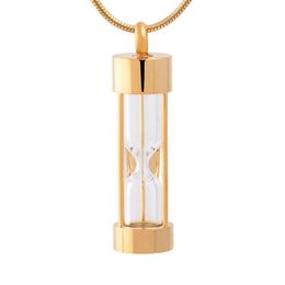 IJD9400 couleur or acier inoxydable crémation médaillon sablier conception femmes cadeau collier pour les proches cendres souvenir bijoux 303F