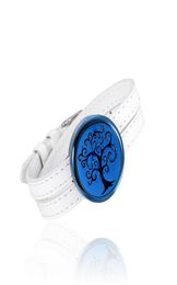 IJP2001 Echte lederen armbanden Aromatherapie Charm Parfum Diffuser Locket Tree of Life Lockets Bracelet For Lovers039 Stainl3975341