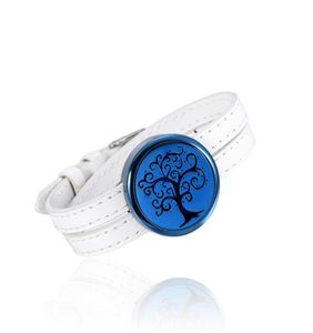 IJP2001 Bracelets en cuir authentiques Aromathérapie Charme Perfume Diffuseur Verket Tree of Life Bracelet pour Lovers039 Stainl1259323