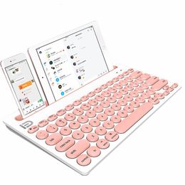 iK3381 Draagbaar MIni draadloos Bluetooth-toetsenbord Multi-systeem Office-toetsenbord met ronde keycap Multimediatoetsen Ondersteuning voor laptop