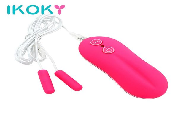 Ikoky 10 velocidades Vibrador anal Vibradores de bala Dual Vibradores Vibrantes de huevo Toyes de sexo impermeable para mujeres control remoto S10187039255