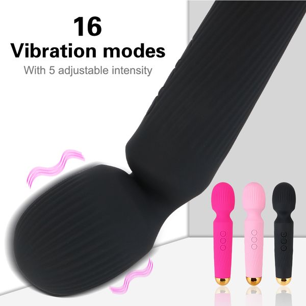 IKOKY 16 fréquence AV baguette vibrateur pour femme godes vibrants sans fil réglables Clitoris vibrateurs magiques sexy jouets