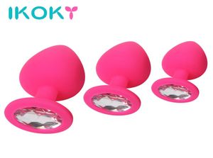 IKOKY 3PCSSet Silicone Plug Anal Butt Plug Unisexe Diamant Sex Stopper Jouets Adultes pour Hommes Femmes Entraîneur Anal pour Couples Y18928037518911