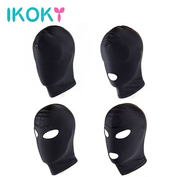 IKOKY 4 Style Masque Fétiche Capot Sexy Jouet Bouche Ouverte Eye Bondage Capuche Masque De Fête Cosplay Capuche Couvre-chef Masque Adulte Jeu Produit De Sexe S924