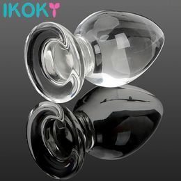 Ikoky 50 mm grand cristal sling vagin ball gros verre anal gado perle fausse adulte masturbate sex toys for women hommes gay 240403