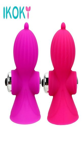 Ikoky masseur massage de mamelon de tétons de succion toys sexuels pour femmes stimulatrice de mamelon de silice gel vibratrice variable de fréquence vibratrice S3646041