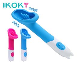 IKOKY Clitoris Stimulatie Vibrator Tepel Sucker Orale Likt Tong Speeltjes voor Vrouwen Siliconen 12 Speed Volwassen Producten Sex Shop S5768183