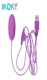 Ikoky Mini Bullet Vibrator Snelheid Instelbare USB Vibromasseur Sekspeeltjes voor vrouwen Krachtige vibrerende ei -clitoris stimulator C1812268439221
