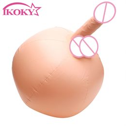 Ikoky Opblaasbare Kunstmatige Dildo Vlees Bal Zitten Op Vibrator Fake Penis sexy Toys Voor Vrouwen Vrouwelijke Masturbatie Volwassen Product