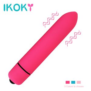 IKOKY Krachtige 10 Snelheid Vibrerende Mini Bullet Vorm Vibrator Waterdichte G-Spot Massager Seksspeeltjes Voor Dames Vrouwelijke Volwassen Producten C18122601